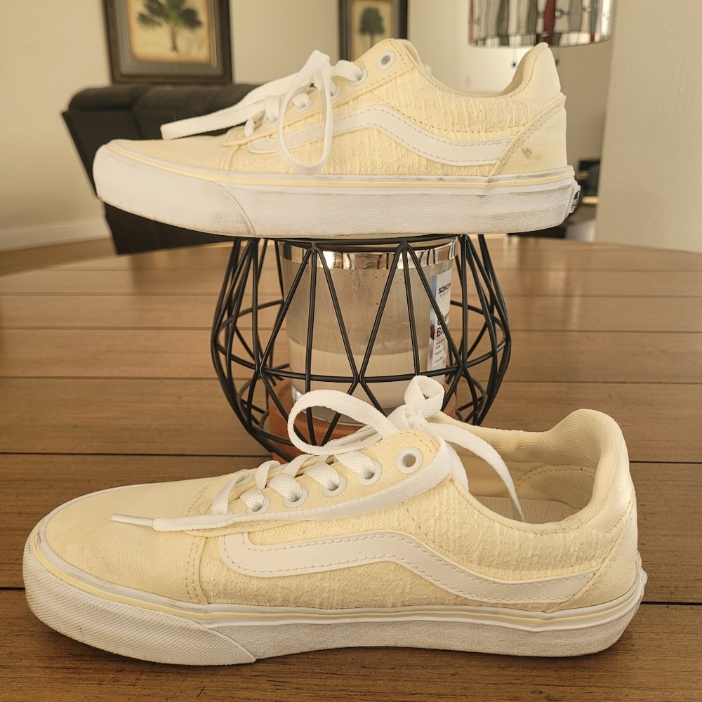 VANS Off the Wall Old Skool Sneakers Women's Cream ** Size 7 ** GUC !! - Picture 4 of 9
